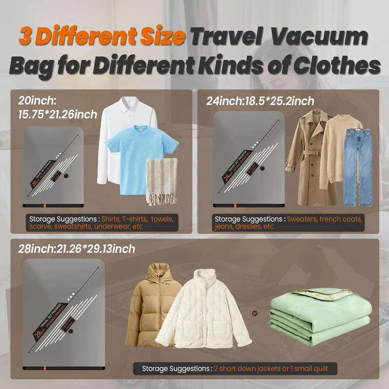 Vacuum Storage Bags with Rechargeable Wireless Air Pump, 20 Pack