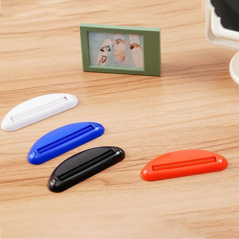 White Plastic Tube Squeezer Toothpaste Dispenser Holder for Bathroom Daily