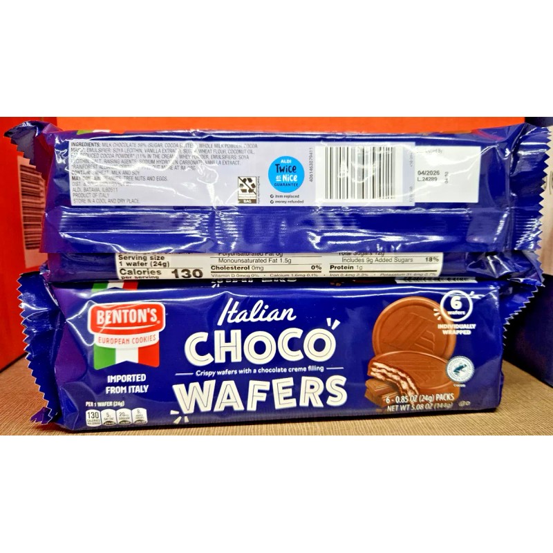 Benton's Benton’s European Cookies Italian CHOCO Wafers 5.08oz 144g (2