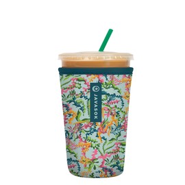 Sok It JavaSok Iced Coffee & Cold Soda Insulated Neoprene Cup Sleeve (Colorful Corals, Medium: 22-28oz)