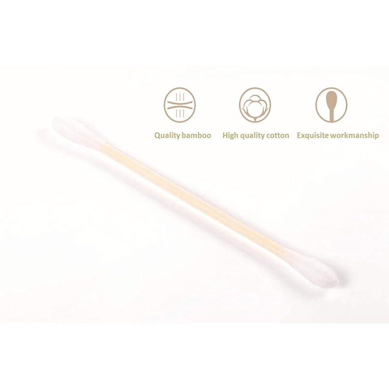 Bamboo Cotton Swabs, Biodegradable Wood Cotton Buds 1000pcs