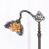 AVIVADIRECT Tiffany Floor Lamp Stained Glass Orange Red Rose Arched