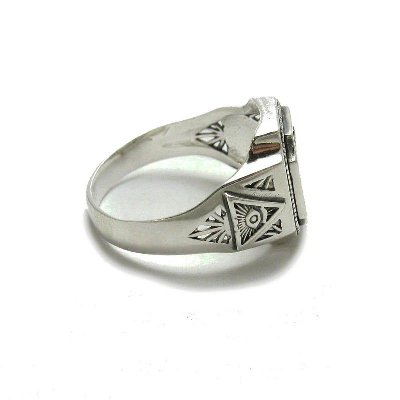 Genuine sterling silver men's masonic ring hallmarked solid 925 R001781