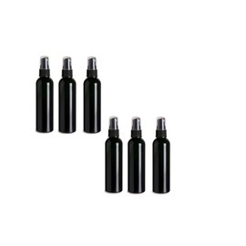 Natural Farms 4oz Black Plastic Spray Bottles -6 Pack Empty Spray Bottle Refillable Containers - Essential Oils - Hair - Aromatherapy | Fine Mist Sprayers with Dust Caps