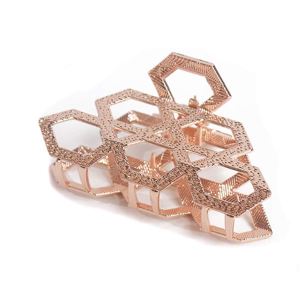 Women Vintage Metal Hair Jaw Clips Hair Clamp Hair Claw Hairpin Accessories (Rose gold)