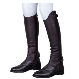 Moretta Shires Adults Leather Horse Riding Gaiters in 3 Colours Short Medium, Black