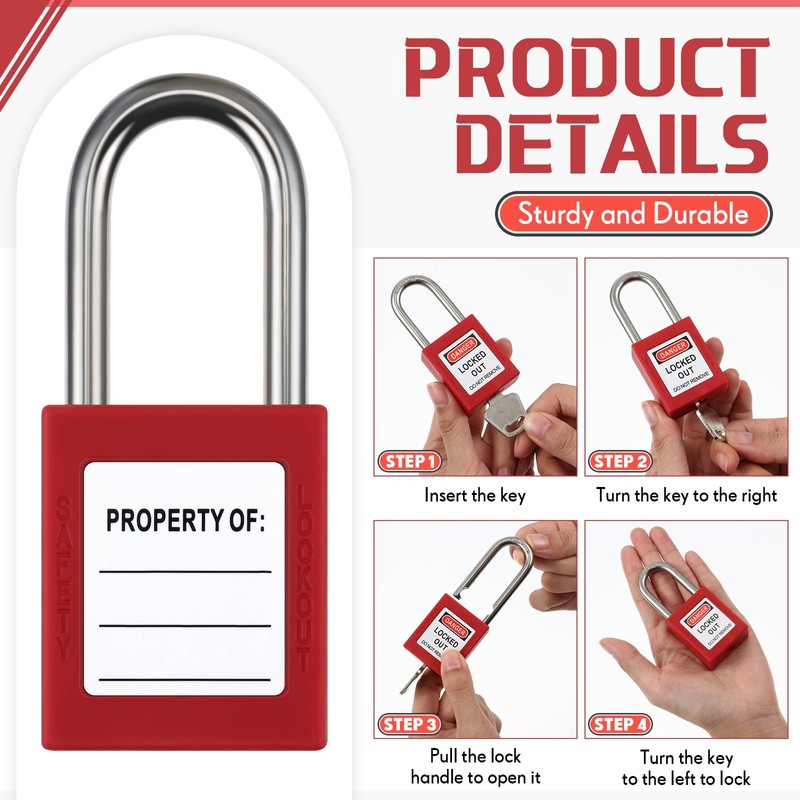 Landhoow 24 Set Lockout Tagout Locks Set, Safety Padlock, Loto