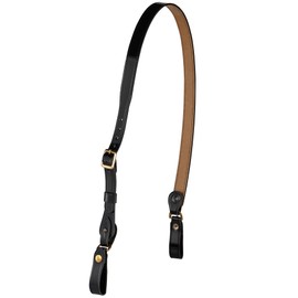JAY-PEE Sam Browne Shoulder Strap 1 1/4 inch Leather Cross Strap Includes 2 D-Rings that Connect to Duty Belt, Clarino High Gloss Brass Hardware