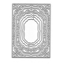 Laced Rectangle Frame Metal Die Cuts,Flower Border Square Frames Layering Label Card Cutting Dies Cut Stencils for DIY Embossing Photo Decorative Paper Dies Scrapbooking Card Making