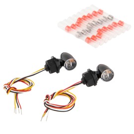 Kijima 219-5202 Motorcycle Motorcycle Parts Nano Turn Signal Lamp Type 3 Bullet Style Combi 12V 2.1W 0.5/1.9W 2 Piece Amber/Red