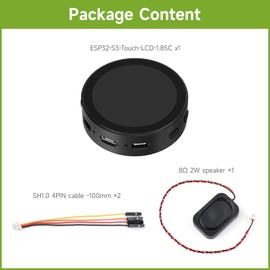 Waveshare ESP32-S3 1.85inch Round LCD Development Board, 360×360, Supports W-F & Blue-T BLE 5, AI Speech, Smart Speaker Box, ESP32 with Display
