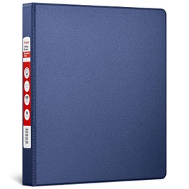 Staples Standard Non‑View Binder, 1" Round Ring, Blue, Durable 3‑Ring Binder for School, Office & Home Organization
