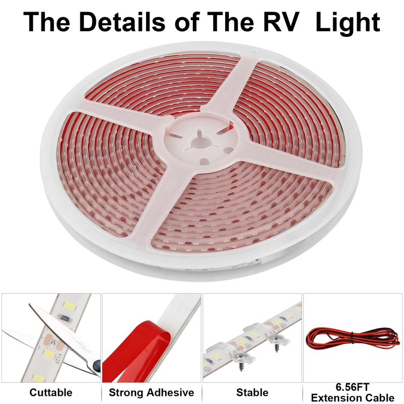 CCBASEBALL 20FT RV Awning Lights, IP68 Waterproof Camper Awning Lights,