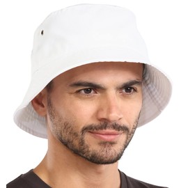 Tough Headwear Bucket Hats for Men - Fishing Hat - Mens Beach Hat - Bucket Hat for Women - Beach Hats for Women - Sun Hats White