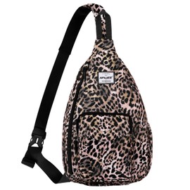 HAWEE Crossbody Travel Bags for Women Cheetah Sling Backpack Purse Adjustable Strap