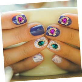 Ipetboom 1set DIY Nail Art Gems Crystal Love Diamond Jewelry Nail Charms Rhinestones for Set Full Drill Heart Shaped Versatile Charm Decorations