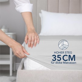 Dreamzie Fitted Sheet 90 x 190/200 cm - 35 cm Deep Pocket - 100% Microfibre Bed Sheet - Grey, Tested for Harmful Substances (Oeko Tex), Bed Sheet with Elastic Band