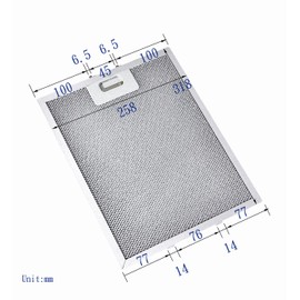 Amazinpure 1X 318 x 258 mm Metal Mesh Filter Compatible with Baumatic Zanussi Lamona Cooker Hood/Extractor Fan Vent