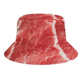 Beef Steak Meat Men's Women's Bucket Hat Summer Vacation Travel Beach Sun Hat Packable Lightweight Outdoor Hat