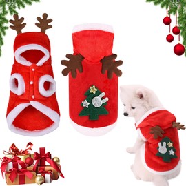 Gxlaihly Pet Christmas Costume, Dog Costumes Christmas, Dog Christmas Costume, Cat Clothes Christmas, Pet Dog Cat Christmas Reindeer Costume, Winter Warm Clothes for Pets (B-L)