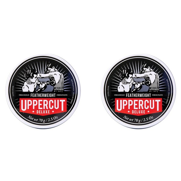 Uppercut Deluxe Featherweight Hair Styling Paste, Professional Water Based Styling Product to Create Textured Styles, Low Shine and Firm Hold 2 x 70 g