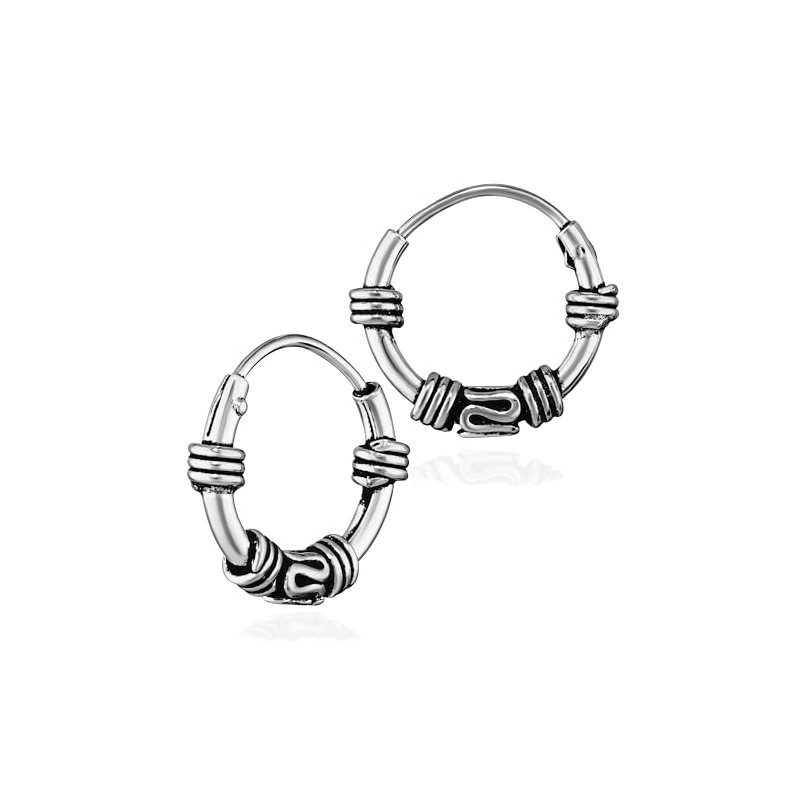 NKlaus Pair of 925 Sterling Silver Celtic Gothic Creole Earrings