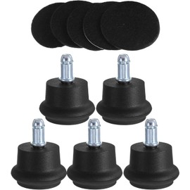 5piezas Ruedas Fijas para Silla de Oficina con Almohadillas Antideslizantes Compatibles Tipo de Pisos Protección de Altura y Fácil Instalación