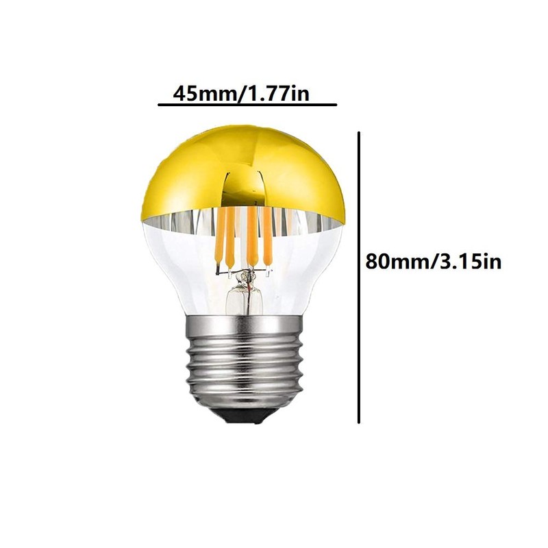 4W G45 Edison LED Bulb Gold Tipped Half Chrome LED
