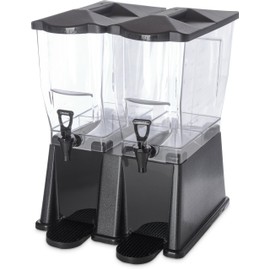 Carlisle FoodService Products TrimLine Plastic Premium Double Base Beverage Dispenser, 6 Gallons, Black