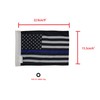 Hot Rides Durable Motorcycle Flag USA Black with Blue Line