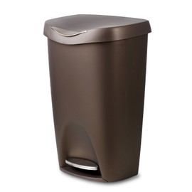 Umbra 084200-125 , Bronze Brim Large Kitchen Trash Stainless Steel Foot Pedal – Stylish and Durable 13 Gallon Step Garbage Can with Lid