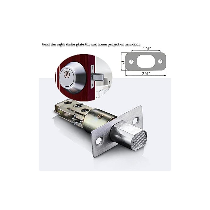 Round Corner Deadbolt Strike Plate 1" x 2-1/4" with 12