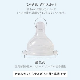 10mois 22151006 Mamamanma Baby Bottle Nipple, Large Size, Cross Cut (Pack of 2)