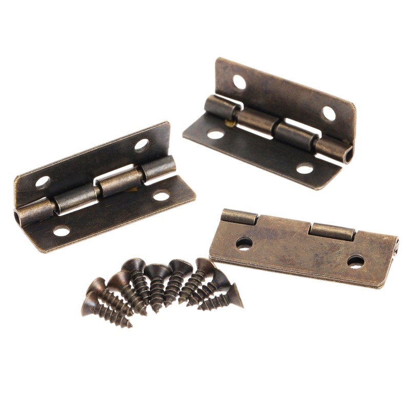 12 Pcs Mini Hinges Retro Butt Hinges Antique Hinges Bronze