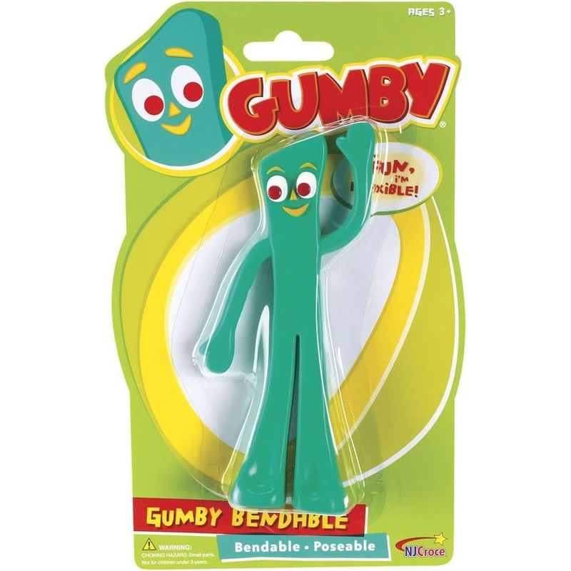 NJ Croce 6" Gumby Bendable Figure, Classic Vintage Toy, Safe