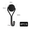 EUZUXU 8 Pack Magnetic Hooks, Black Magnet with Hooks Heavy