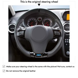MEWANT Vauxhall Corsa OPC 2008-2014 Hand Stitched Car Steering Wheel Cover Accessories for Vauxhall Corsa