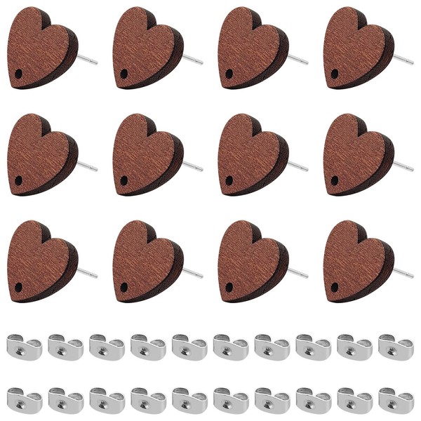 Wood Earring Studs for Jewelry Making,100Pcs Wood Stud Earring Posts