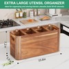 ZUJJAFY Utensil Holder, Acacia Wood Kitchen Utensil Holder for Counter