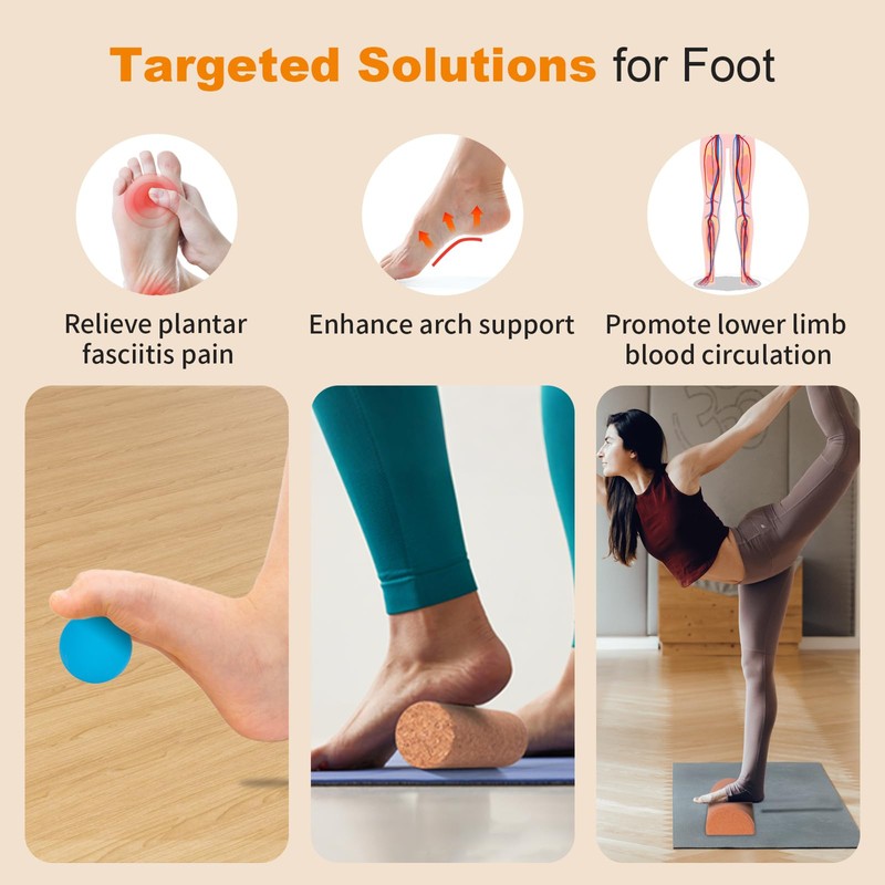 Craftspire Cork Balance Board Ankle Stability Trainer, Textured Natural Cork