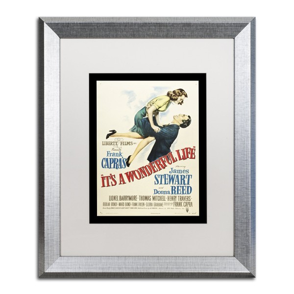 It's a Wonderful Life by Vintage Apple Collection, White Matte, Silver Frame 16x20-Inch