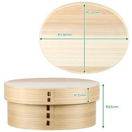 Morikuru SG Wonder Zone TK08-37 Cedar Wappa Lunch Box, Round with Dividers, Approx. 5.9 x 4.7 x 2.6 inches (150 x 120 x 65 mm), Small 5.9 inches (15 cm)