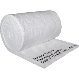 SIMOND STORE Ceramic Fiber Insulation Blanket - 100" x 16" x 1" Thick - 2400F 8# - High Temperature Insulation Baffle for Stove, Furnace, Forge, Kiln, Fireplace, Dishwasher, Pizza Oven Insulation