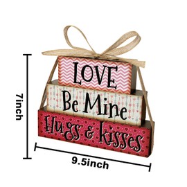 Pawliss Valentines Day Decor, Valentines Tiered Tray Decor Reversible St. Patrick's Day Stack Blocks, Rustic Valentines decorations for Table Kitchen Farmhouse Valentine Shamrock Faux Bundle Decor