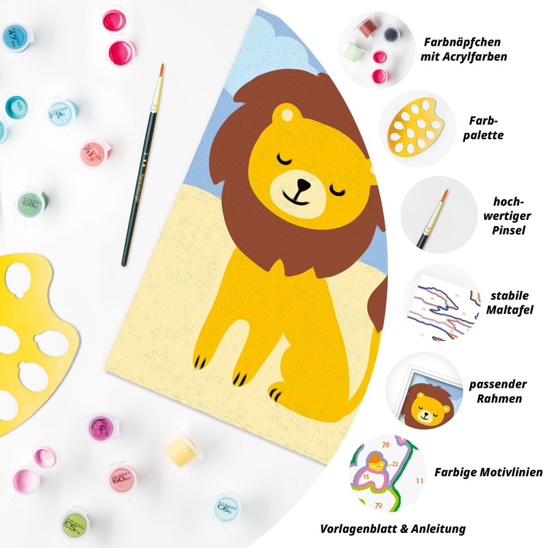 CreArt, Paint by Numbers Children - Little Lion