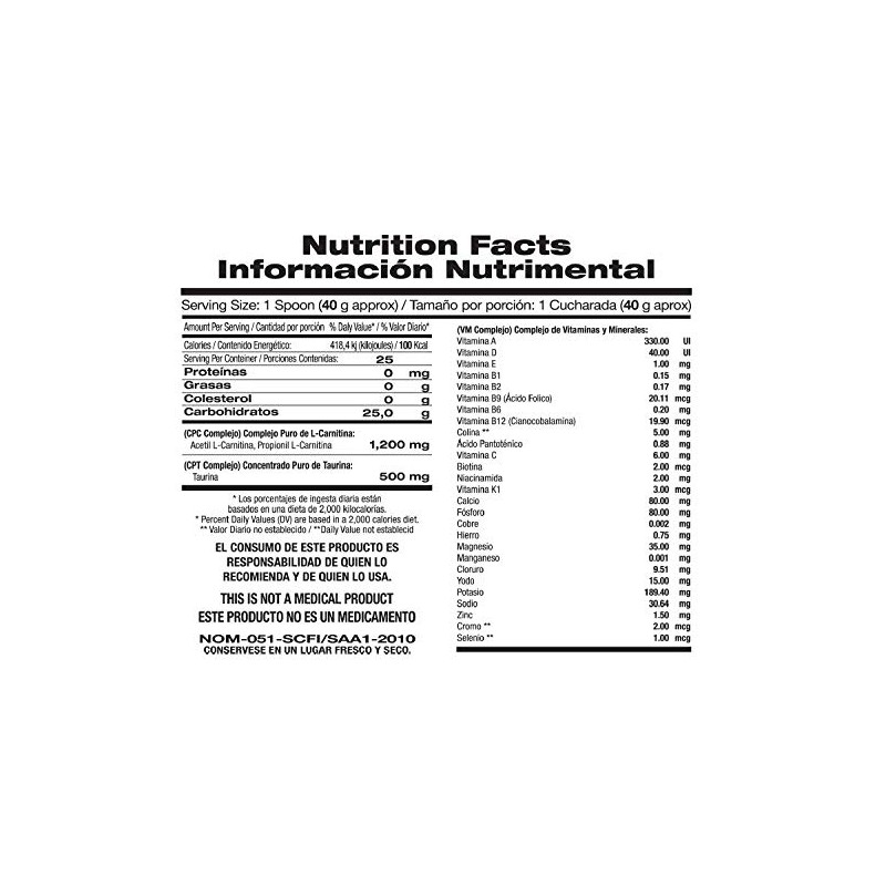 L-CARNITINA POLVO 1250 (NARANJA)