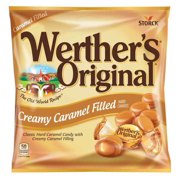 Werther's Original Creamy Caramel Filled Candy, 2.65 Oz Bags (Pack of 12)