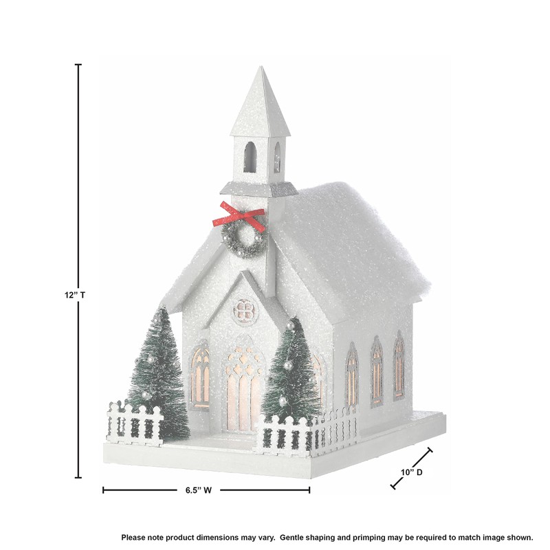 Regency International 11.5" Led/Bty Crdbrd TMR Country Church