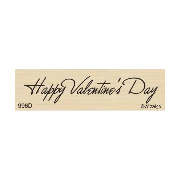One Line Valentine Greeting Rubber Stamp by DRS Designs - Made in USA