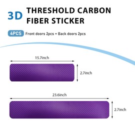 NYTKL 4 PCS Car Door Sill Protector, Carbon Fiber Auto Entry Edge Guard Sill Scuff Plate Cover Strips, Anti-Scratch Threshold Protection Trim for Most Vehicles, Car Accessories (Purple, 3D)